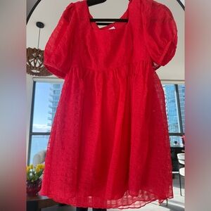 L'Academie Vibrant Red Kids Dress